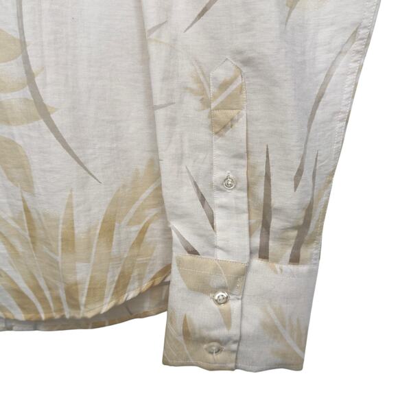 NWT Envy Evolution Mens Long Sleeve Casual Button-Up Shirt L Palm Print Tropical - Picture 6 of 12